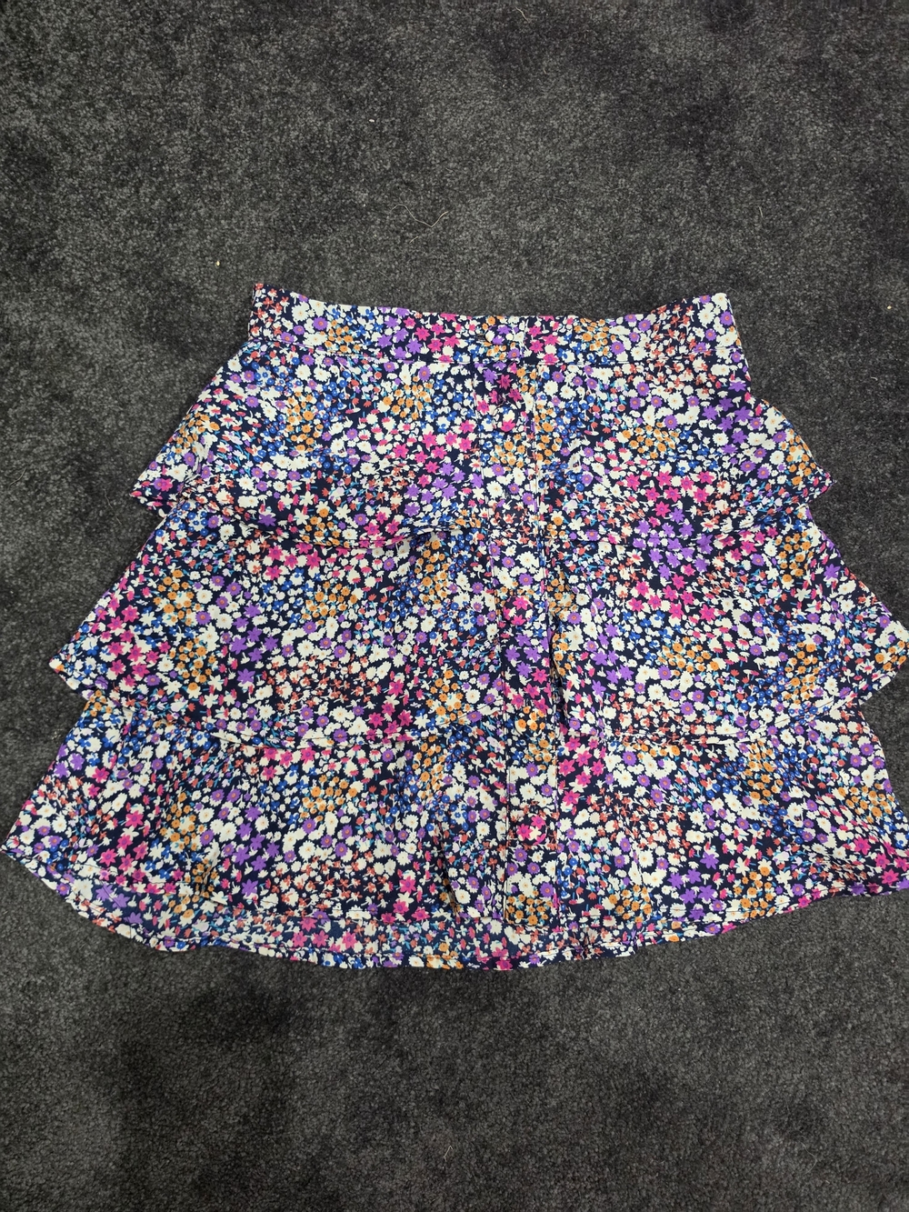 mi ami Multicolor Floral Tiered Ruffle Skirt Size Medium